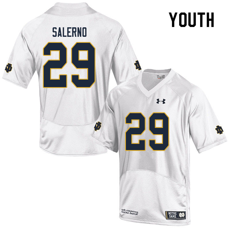 Youth NCAA Notre Dame Fighting Irish #29 Matt Salerno Stitched College Under Armour Authentic White Football Jersey IZ10Q74ZE